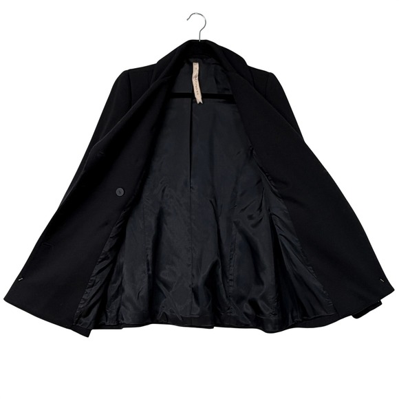 BAILEY 44 Black Double‎ Breasted Faux Leather Trim Blazer Jacket Women's Small - Picture 2 of 5